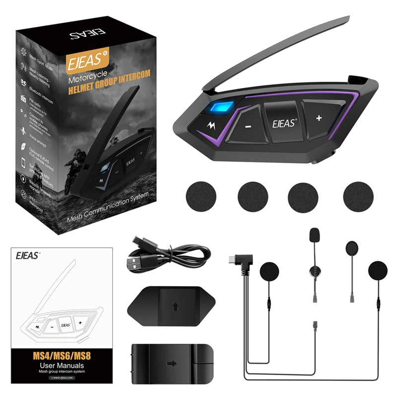 EJEAS MS8 Motorradhelm Mesh-Intercom-System
