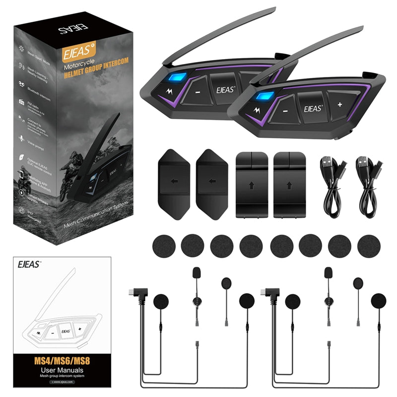 EJEAS MS8 Motorradhelm Mesh-Intercom-System