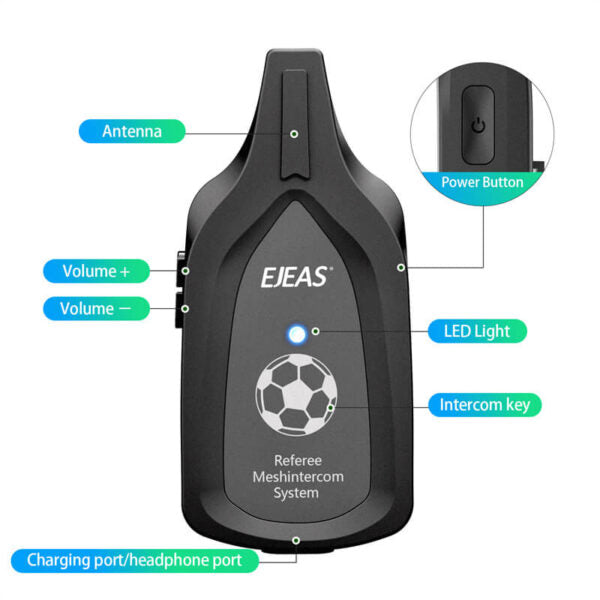 EJEAS F6 Bestes Schiedsrichter-Mesh-Intercom-Kommunikationssystem