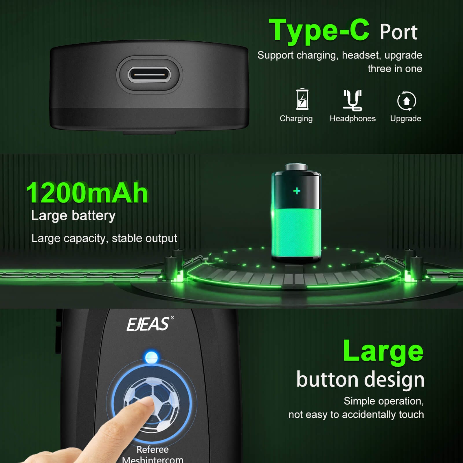 EJEAS F6 Bestes Schiedsrichter-Mesh-Intercom-Kommunikationssystem