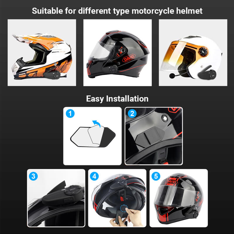 EJEAS Q7 Motorradhelm Bluetooth Headset System