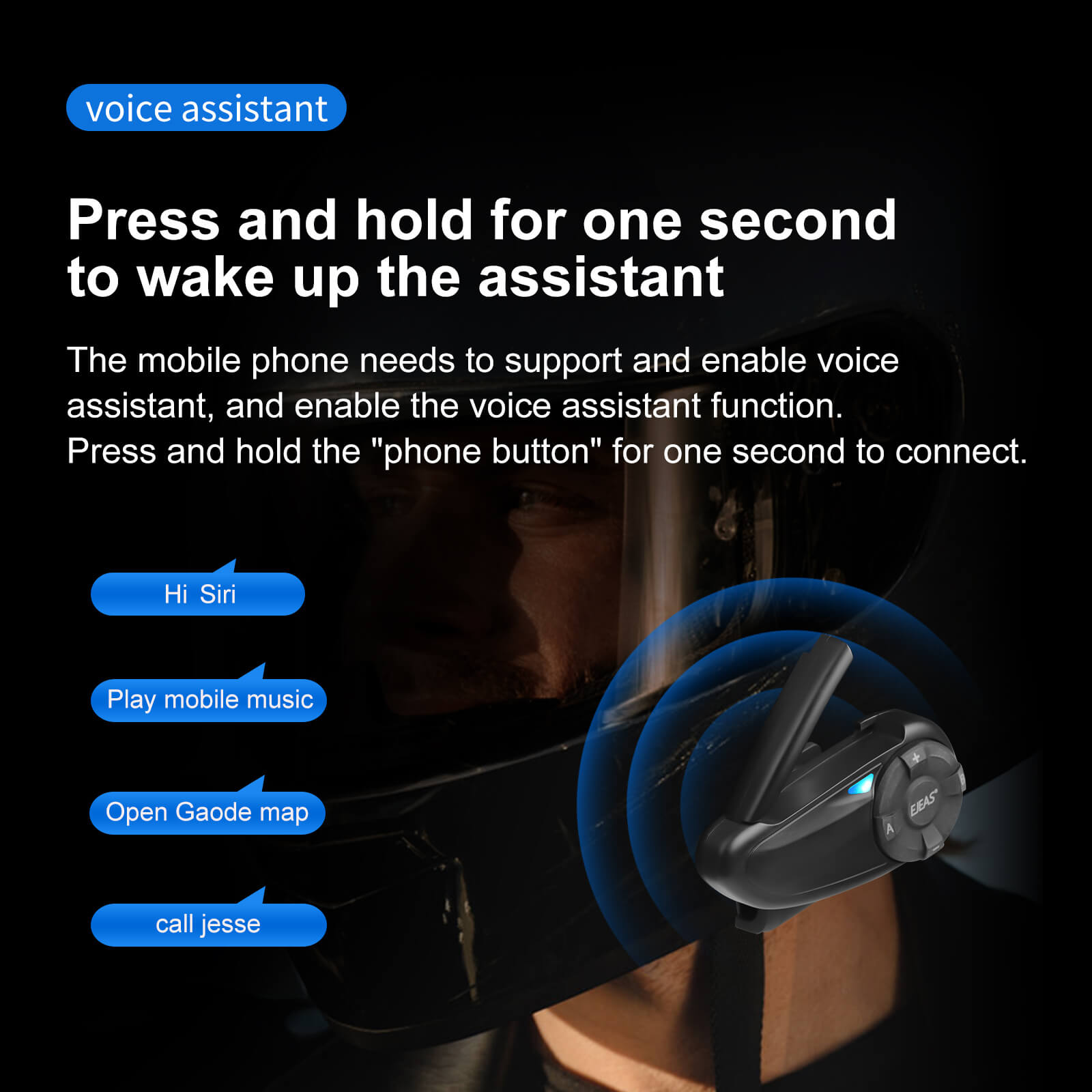 EJEAS Q7 Motorradhelm Bluetooth Headset System