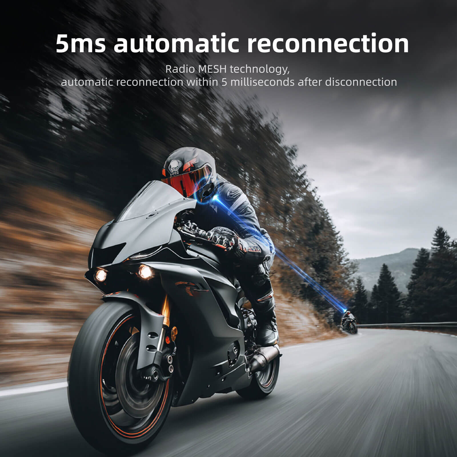 EJEAS Phantom X10 Plus MESH+5G Motorcycle Helmet Intercom System