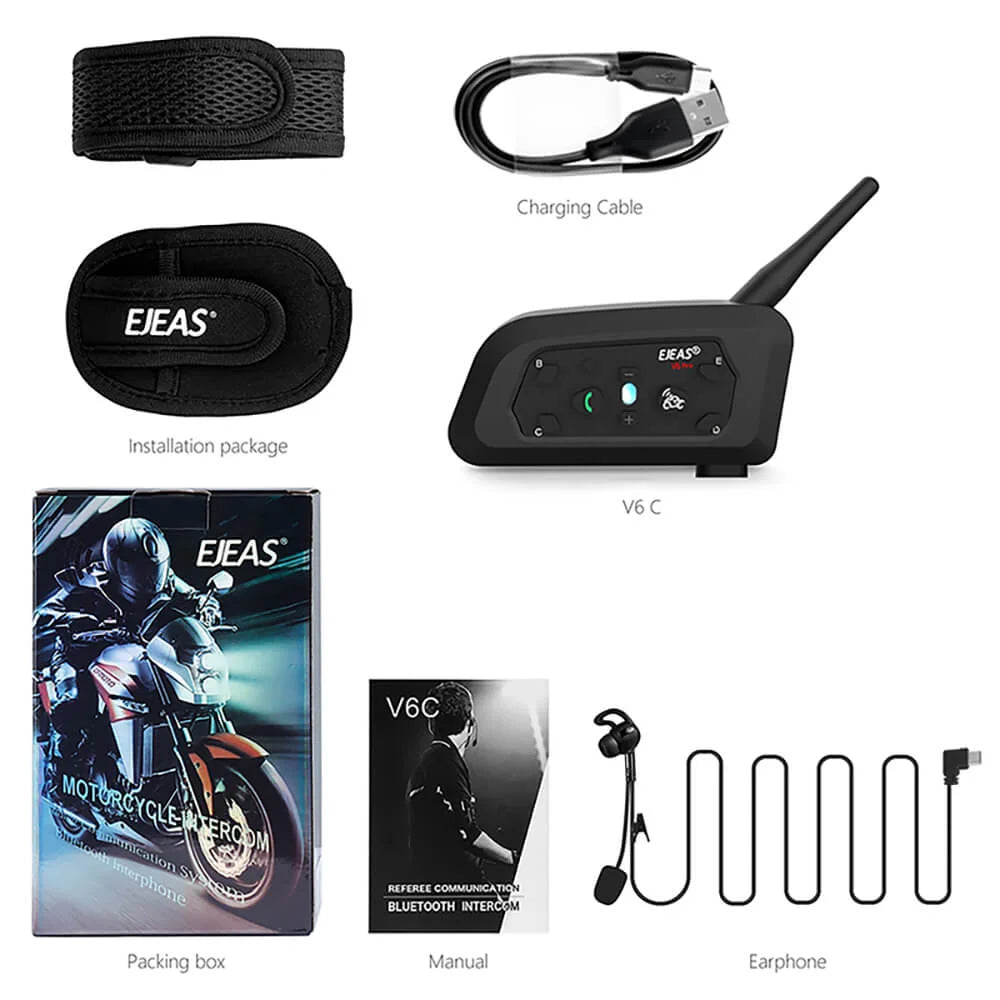 EJEAS V6C Drahtloses Outdoor-Bluetooth-Interkomsystem