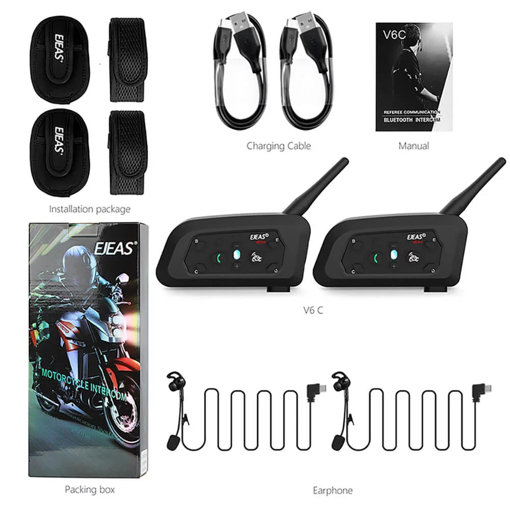 EJEAS V6C Drahtloses Outdoor-Bluetooth-Interkomsystem