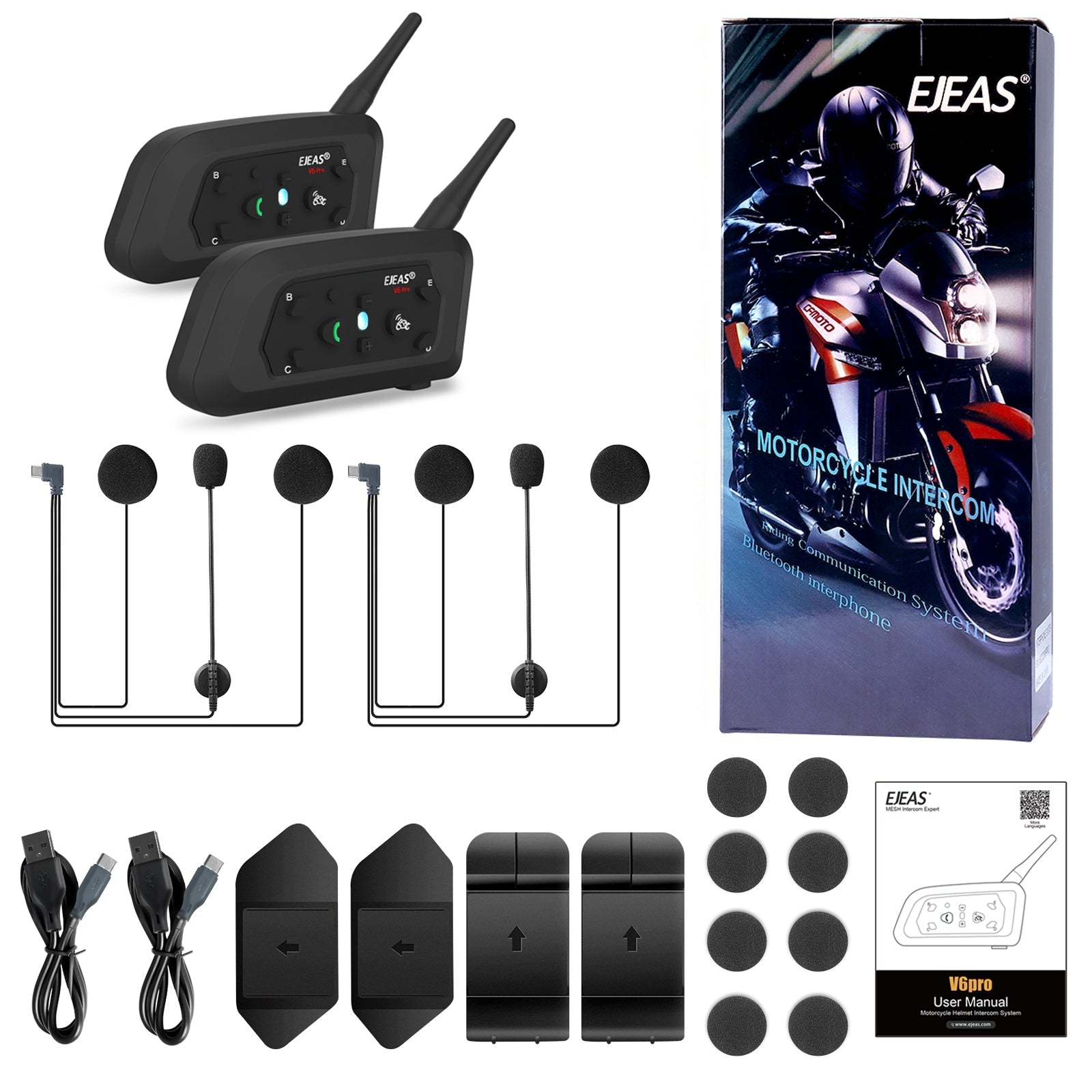 EJEAS V6 Pro+ Hotsale Motorcycle Helmet Bluetooth Headset