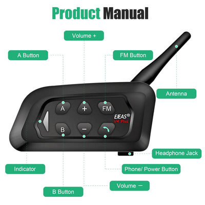 EJEAS V4C Sistema di Intercom Wireless Bluetooth all'aperto