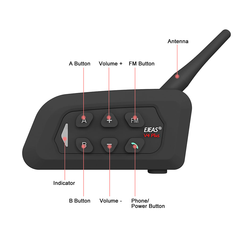 EJEAS V4 Plus バイクヘルメット用ブルートゥースインターコム