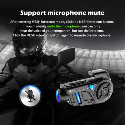 EJEAS K1 2-IN-1 Motorcycle Intercom and Helmet Recorder