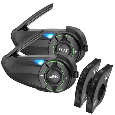 EJEAS Q8 Sistema de Auriculares de Intercomunicación de Malla para Casco de Moto