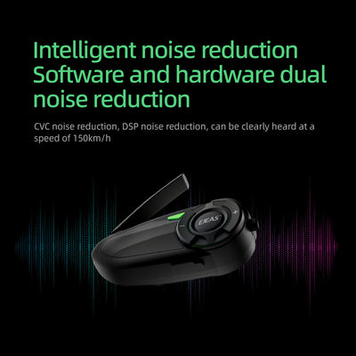 EJEAS Q8 Sistema de Auriculares de Intercomunicación de Malla para Casco de Moto