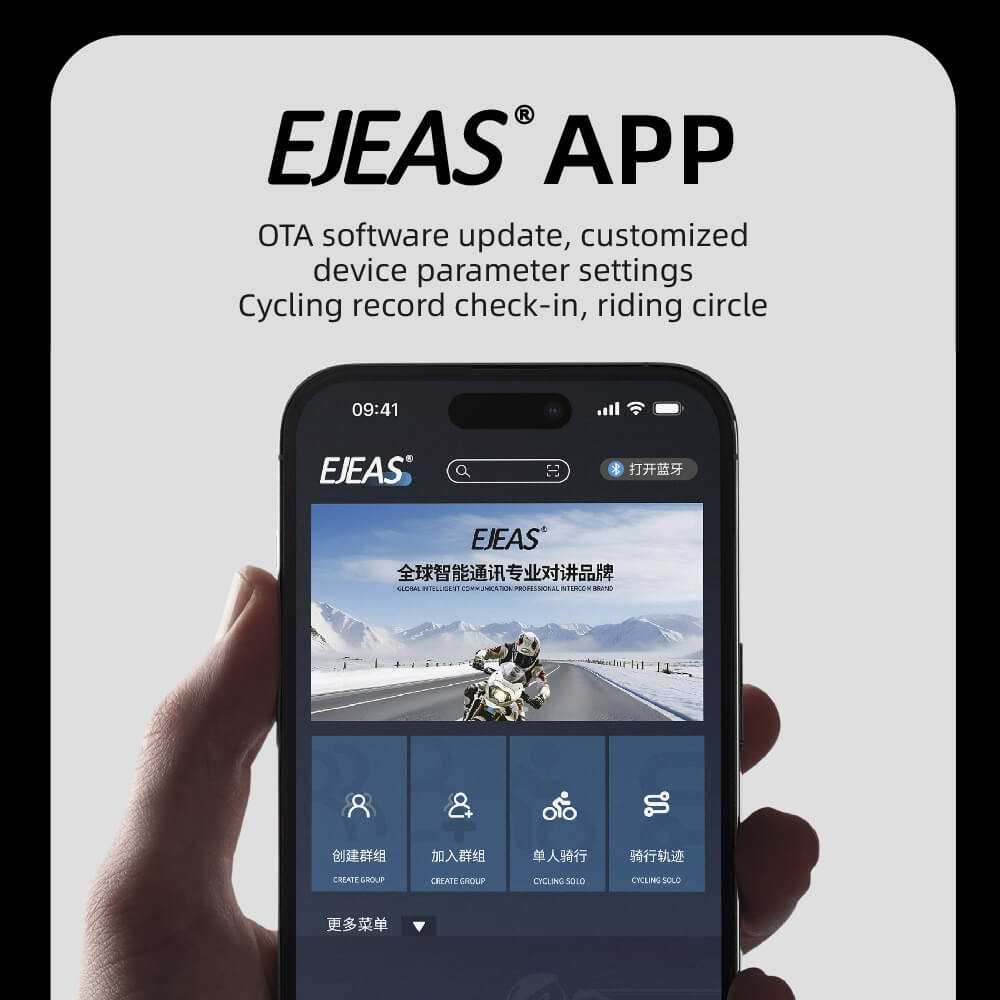 EJEAS Q8 Sistema de Auriculares de Intercomunicación de Malla para Casco de Moto