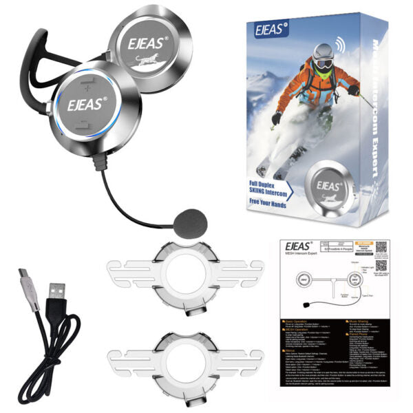 Intercom de musique maillé pour casque de ski EJEAS S2 Snow Leopard