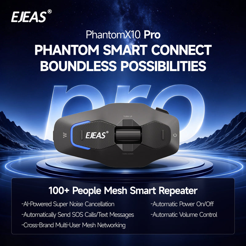 EJEAS Phantom X10 Pro MESH+5G Motorcycle Helmet Intercom System