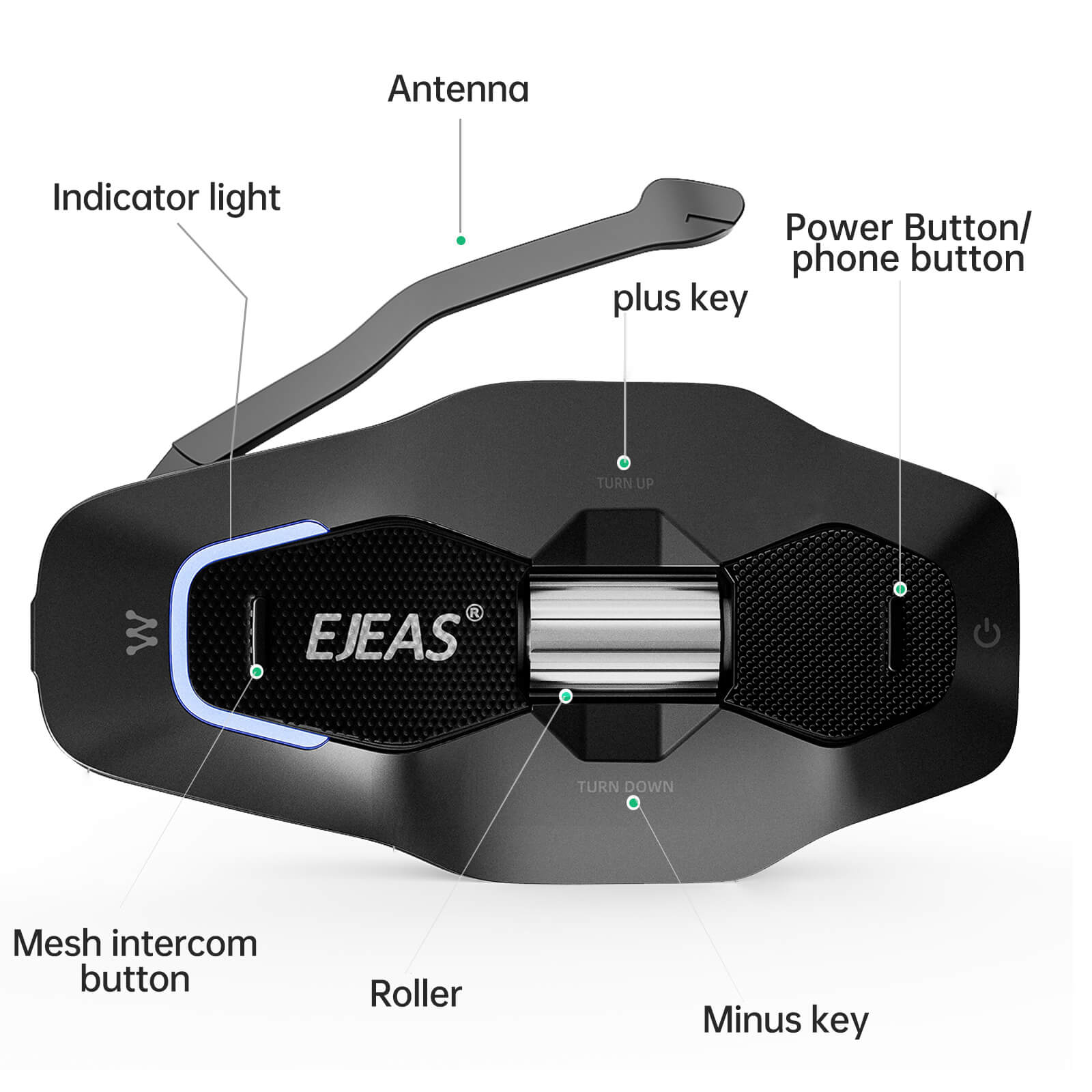 EJEAS Phantom X10 MESH+5G バイク用ヘルメットインターコムシステム