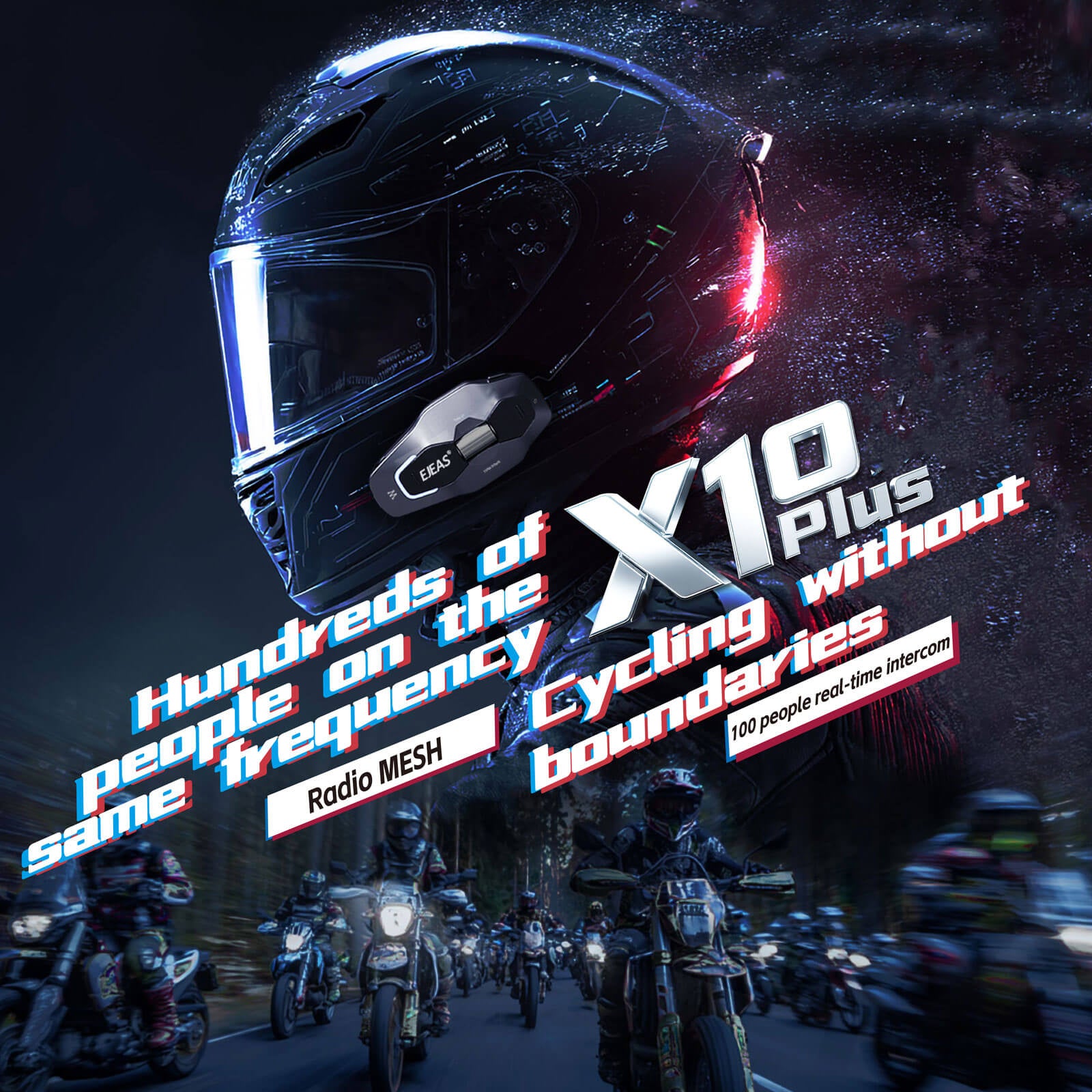 EJEAS Phantom X10 Plus MESH+5G Motorcycle Helmet Intercom System