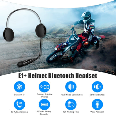 EJEAS E1+ Auricular Bluetooth para Casco de Motocicleta