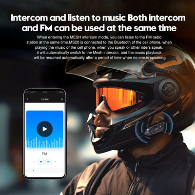 EJEAS MS20 Sistema di intercom mesh per casco da moto